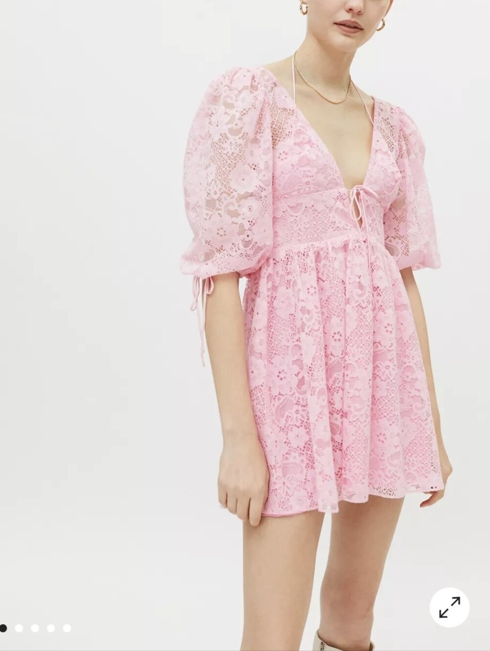 For Love & Lemons-"Serena" Lace Backless Mini Dress-Size Small